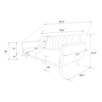 Brittan Linen Sofa Bed With Wooden Legs In Green