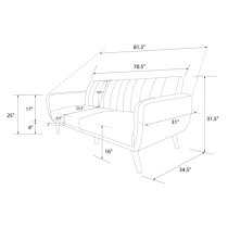 Brittan Linen Sofa Bed With Wooden Legs In Mustard