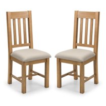 Hadia Waxed Oak Dining Chair In Pair