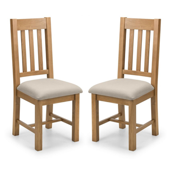 Hadia Waxed Oak Dining Chair In Pair