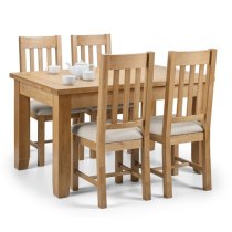 Hadia Waxed Oak Dining Chair In Pair