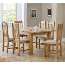 Hadia Waxed Oak Dining Chair In Pair