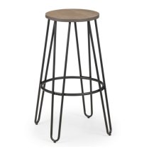 Dacia Wooden Round Bar Stool In Mocha Elm