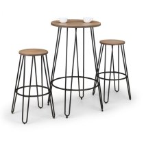 Dacia Wooden Round Bar Stool In Mocha Elm