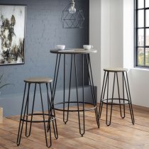 Dacia Wooden Round Bar Stool In Mocha Elm