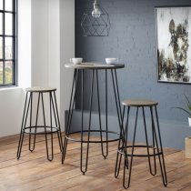 Dacia Wooden Round Bar Table In Mocha Elm