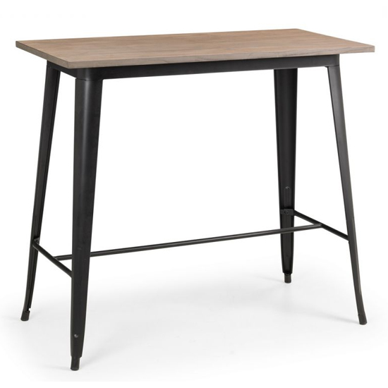 Gael Wooden Bar Table In Mocha Elm