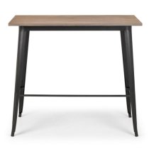 Gael Wooden Bar Table In Mocha Elm