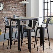 Gael Wooden Bar Table In Mocha Elm