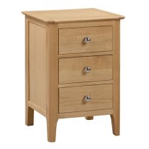 Callia Bedside Cabinet In Oak With 3 Drawers