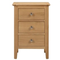 Callia Bedside Cabinet In Oak With 3 Drawers