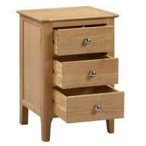 Callia Bedside Cabinet In Oak With 3 Drawers