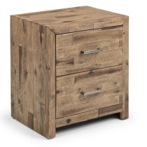 Hania Bedside Cabinet In Rustic Oak With 2 Drawers