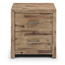 Hania Bedside Cabinet In Rustic Oak With 2 Drawers