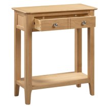 Callia Console Table In Oak With 2 Drawers