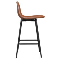 Calving Faux Leather Bar Chair With Black Metal Legs In Camel