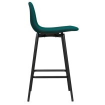 Calving Velvet Bar Chair With Black Metal Legs In Green