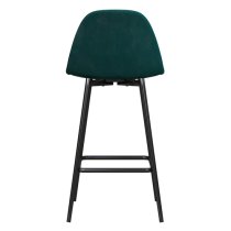 Calving Velvet Bar Chair With Black Metal Legs In Green