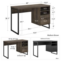 Condon Wooden Laptop Desk With 1 Drawer In Brown