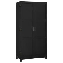 Carvers Wooden Storage Cabinet In Black And Oak