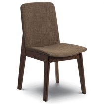 Kaiha Walnut Fabric Dining Chair In Pair