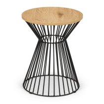 Jacarra Wooden Lamp Table In Natural Oak With Round Wire Base