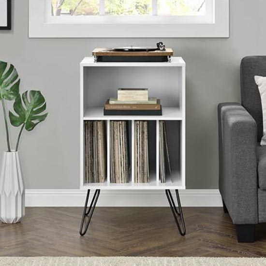 Concorde Wooden Turntable Stand In White