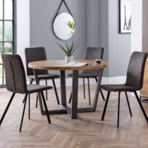 Barras Round Wooden Dining Table In Oak