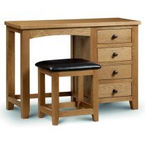 Mabli Dressing Table Stool With Waxed Oak Legs