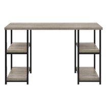 Ellicott Wooden Laptop Desk With 4 Shelves In Grey Oak