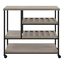 Ellicott Wooden Drinks Trolley In Distressed Grey Oak