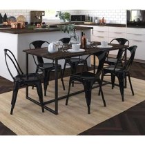 Frisco Black Metal Bistro Dining Chairs In Pair