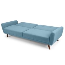 Macia Linen Compact Retro Sofabed In Blue