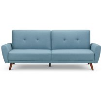 Macia Linen Compact Retro Sofabed In Blue