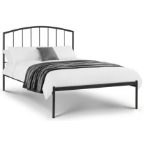 Odelia Metal Double Bed In Satin Grey