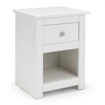 Raddix Wooden Bedside Cabinet In Surf White With 1 Drawer