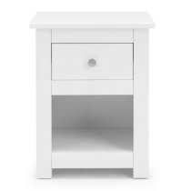 Raddix Wooden Bedside Cabinet In Surf White With 1 Drawer