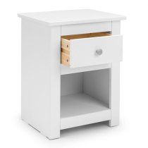 Raddix Wooden Bedside Cabinet In Surf White With 1 Drawer