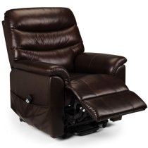 Pacifica Dual Motor Leather Rise And Recline Chair In Brown