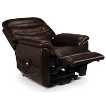 Pacifica Dual Motor Leather Rise And Recline Chair In Brown