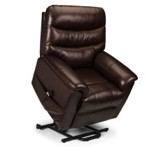 Pacifica Dual Motor Leather Rise And Recline Chair In Brown