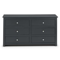 Raddix Wide Chest Of Drawers In Anthracite With 6 Drawers