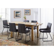 Sakaye Black Faux Leather Dining Chair In Pair