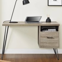 Lindon Wooden Laptop Desk With 1 Drawer In Grey And Oak