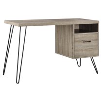 Lindon Wooden Laptop Desk With 1 Drawer In Grey And Oak