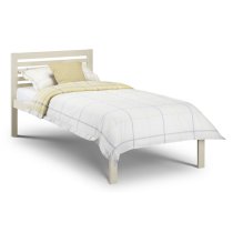 Sagen Wooden Single Bed In Stone White