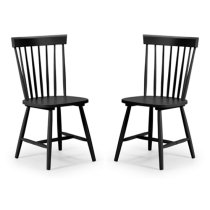 Takiko Black Lacquer Dining Chairs In Pair