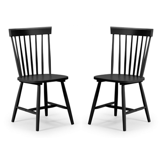 Takiko Black Lacquer Dining Chairs In Pair