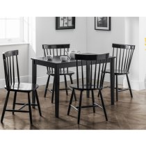 Takiko Black Lacquer Dining Chairs In Pair