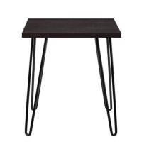 Ojai Wooden Side Table With Black Legs In Espresso